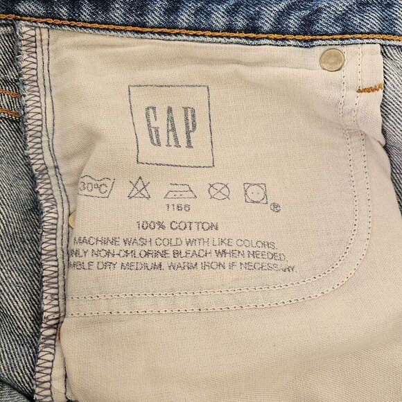 Gap Classic Straight Leg Cotton Jeans Women 10 High Rise Med Wash Distressed VTG - Picture 8 of 10
